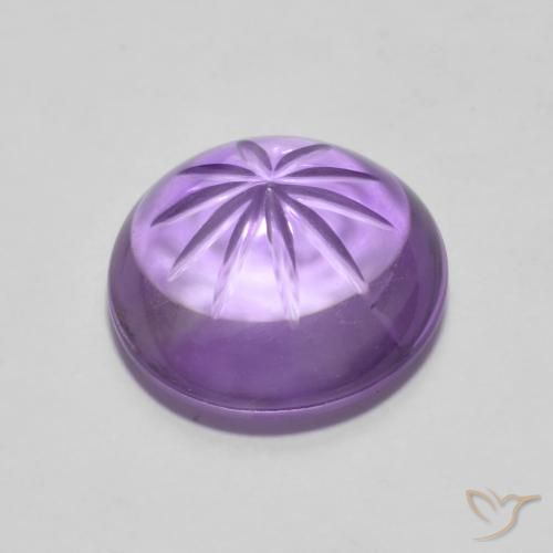 Amatista Violeta oscuro natural de 4.86 ct, Redondo, Transparente