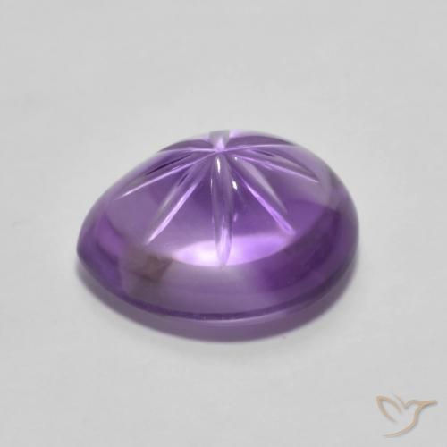 Amatista Violeta medio natural de 4.09 ct, En forma de pera, Transparente