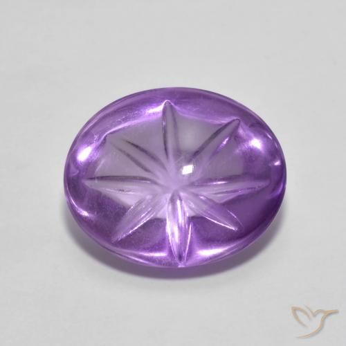 4.11ct Natural Violeta medio Amatista, Ovalada, Transparente