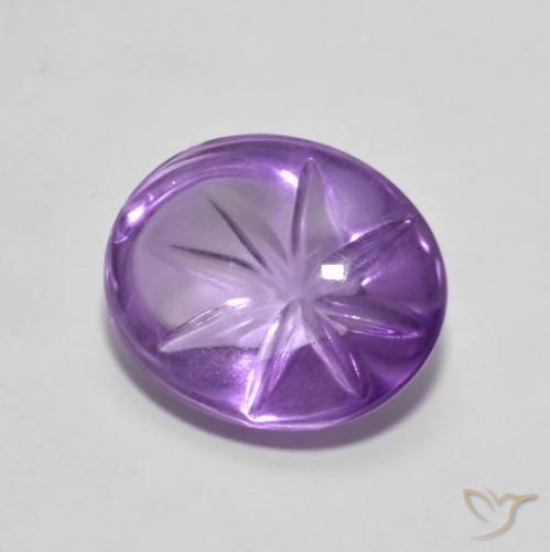 Amatista Violeta medio natural de 4.11 ct, Ovalada, Transparente