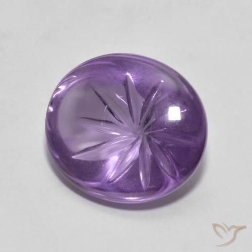 Amatista Violeta oscuro natural de 5.91 ct, Ovalada, Transparente