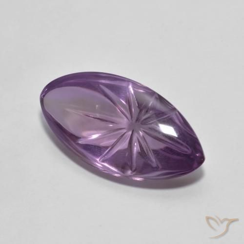 Amatista Violeta medio natural de 6.79 ct, Marquesa, Transparente