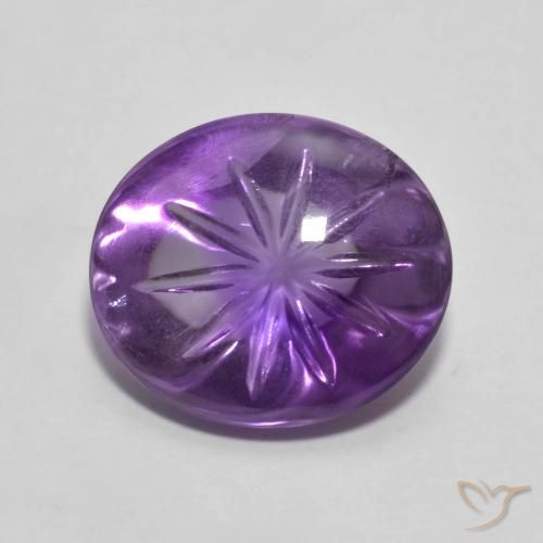5.92ct Natural Violeta vívido Amatista, Ovalada, Transparente