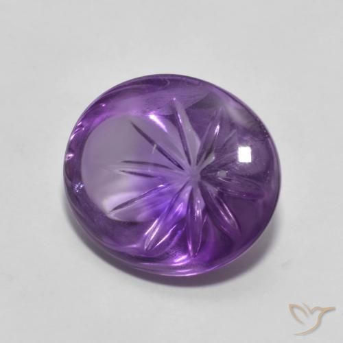 Amatista Violeta vívido natural de 5.92 ct, Ovalada, Transparente