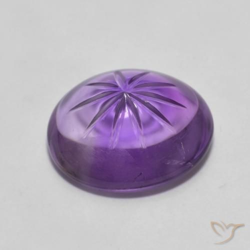 Amatista Violeta vívido natural de 5.92 ct, Ovalada, Transparente