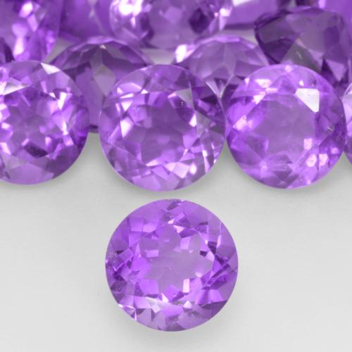 Amatista Violeta vívido natural de 1.20 ct, Corte Redondo, VS