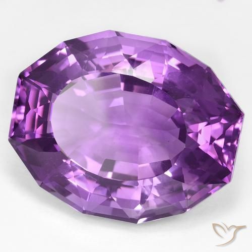 Amatista Violeta medio natural de 48.51 ct, Elegante, VVS-VS