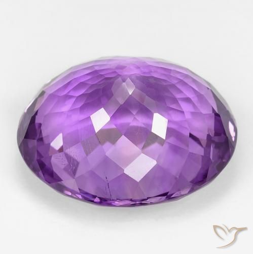 Amatista Violeta púrpura intenso natural de 39.22 ct, Ovalada, VVS-VS