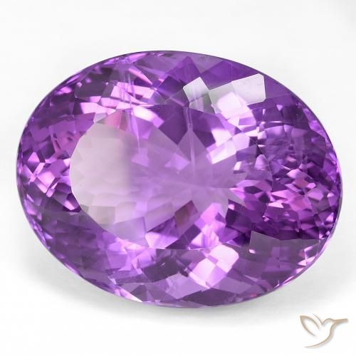 Amatista Violeta intenso natural de 49.66 ct, Ovalada, VS