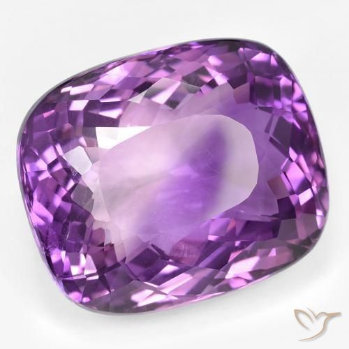 Amatista Violeta medio natural de 45.20 ct, Forma Cojín, VVS-VS