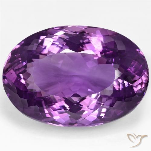 100.83ct Natural Rosado-violeta medio Amatista, Ovalada, VVS