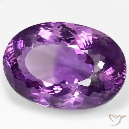 Amatista Rosado-violeta medio natural de 100.83 ct, Ovalada, VVS
