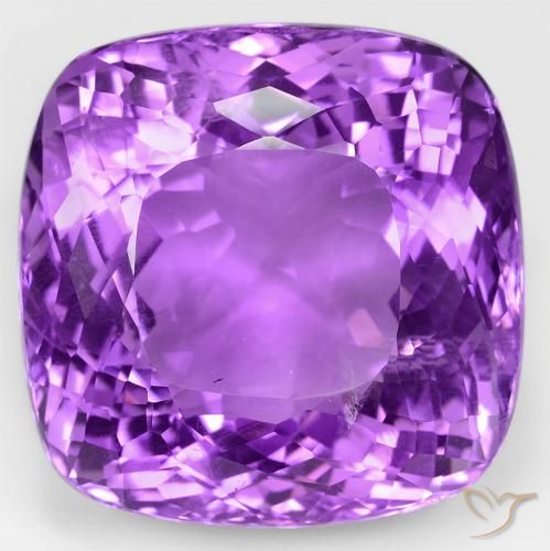 70.78ct Natural Violeta intenso Amatista, Forma Cojín, VS