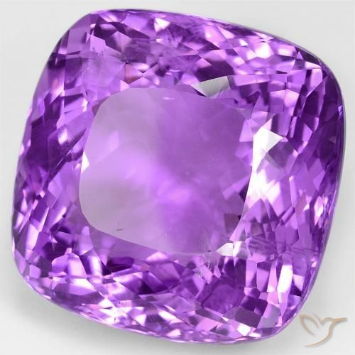 Amatista Violeta intenso natural de 70.78 ct, Forma Cojín, VS