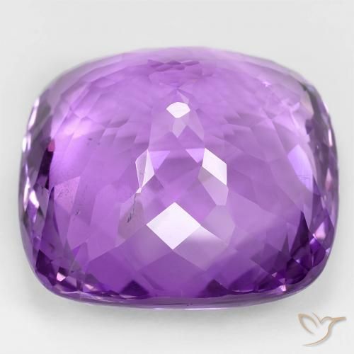 Amatista Violeta intenso natural de 70.78 ct, Forma Cojín, VS