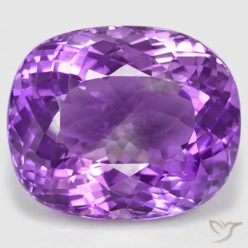 87.56ct Natural Violeta vívido Amatista, Forma Cojín, IF