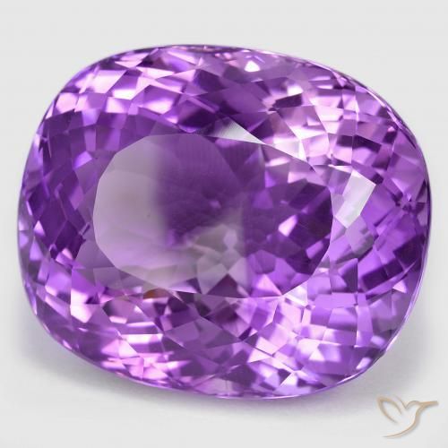 Amatista Violeta vívido natural de 87.56 ct, Forma Cojín, IF