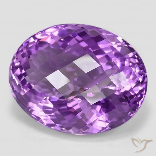 Amatista Violeta púrpura medio natural de 59.13 ct, Ovalada, VVS-VS