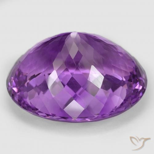 Amatista Violeta rosado vívido natural de 82.49 ct, Ovalada, VVS