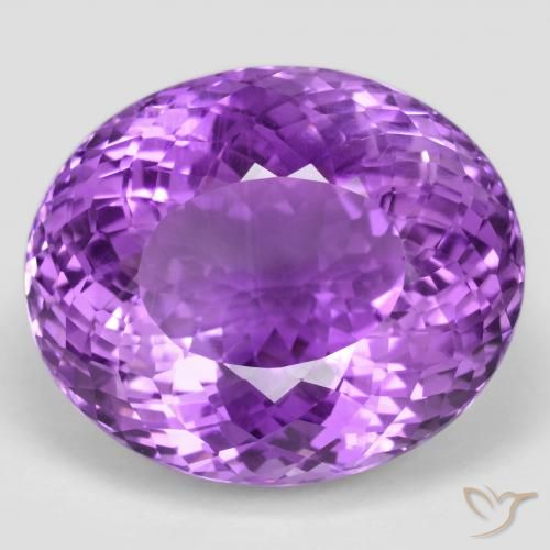 61.12ct Natural Violeta medio Amatista, Ovalada, VVS