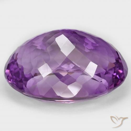 Amatista Violeta rosado vívido natural de 85.07 ct, Ovalada, VVS-VS