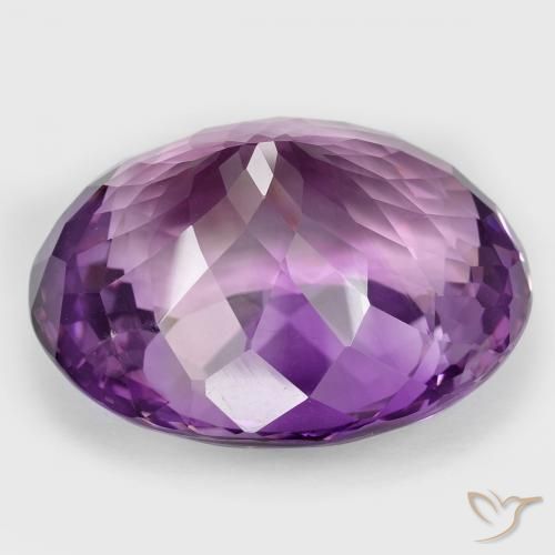 Amatista Violeta rosado vívido natural de 82.02 ct, Ovalada, VVS