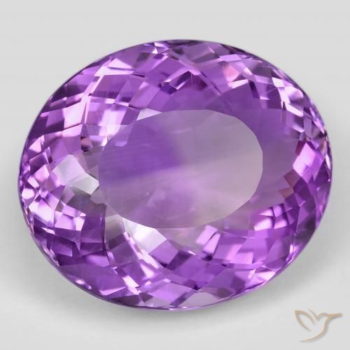 Amatista Violeta vívido natural de 62.72 ct, Ovalada, VVS-VS