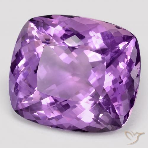 Amatista Violeta intenso natural de 55.74 ct, Forma Cojín, VVS