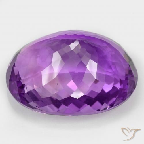 Amatista Violeta intenso natural de 104.56 ct, Ovalada, VS