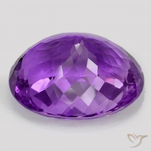 Amatista Violeta vívido natural de 75.75 ct, Ovalada, VVS