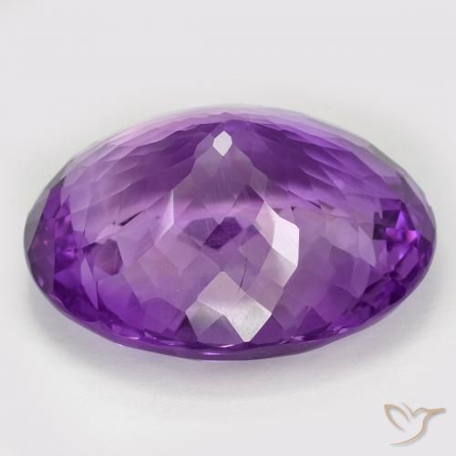 Amatista Violeta medio natural de 66.68 ct, Ovalada, VVS