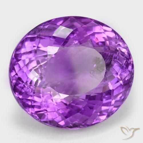 Amatista Violeta intenso natural de 58.32 ct, Ovalada, VS