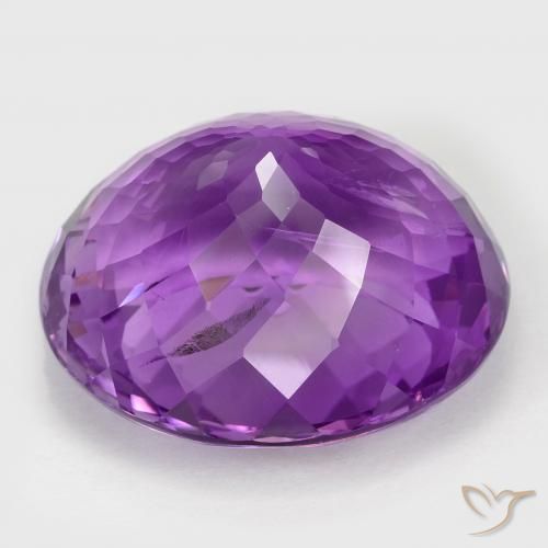 Amatista Violeta intenso natural de 58.32 ct, Ovalada, VS