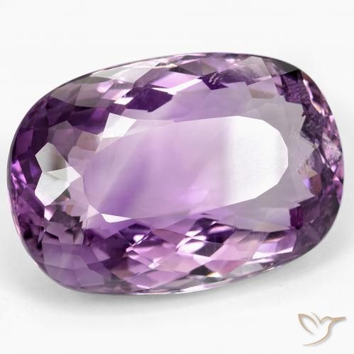 Amatista Violeta medio claro natural de 60.06 ct, Forma Cojín, VS