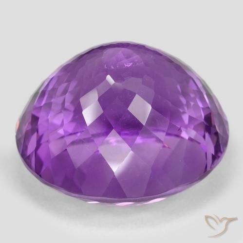 Amatista Violeta púrpura medio natural de 81.18 ct, Ovalada, VVS-VS