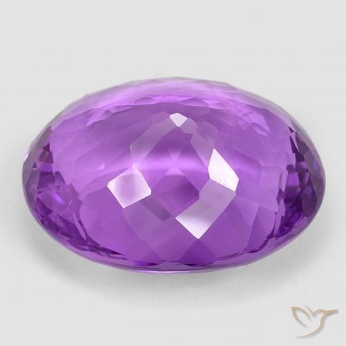 Amatista Violeta púrpura intenso natural de 50.94 ct, Ovalada, VVS