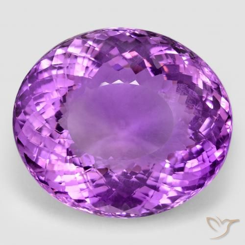 96.04ct Natural Violeta púrpura medio Amatista, Ovalada, VVS-VS