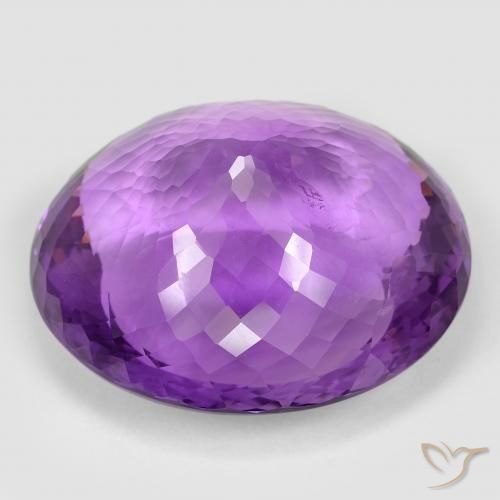 Amatista Violeta púrpura medio natural de 96.04 ct, Ovalada, VVS-VS