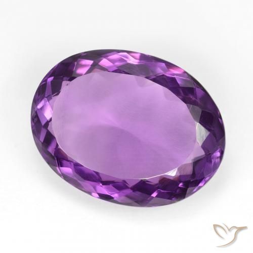 Amatista Violeta rosado vívido natural de 12.14 ct, Ovalada, VVS