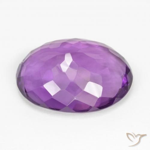 Amatista Violeta rosado vívido natural de 12.14 ct, Ovalada, VVS
