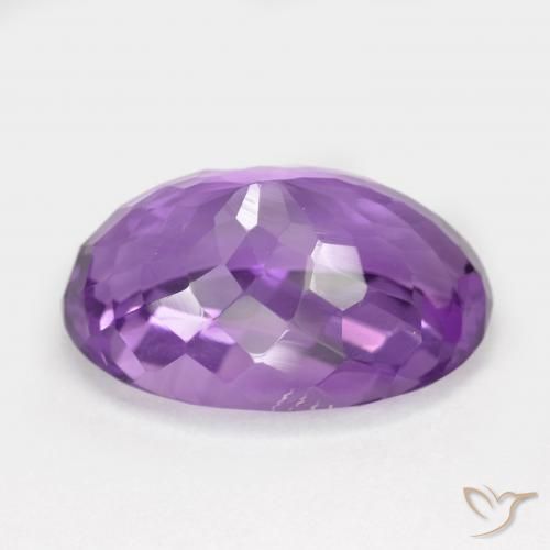 Amatista Violeta medio natural de 15.45 ct, Ovalada, VS