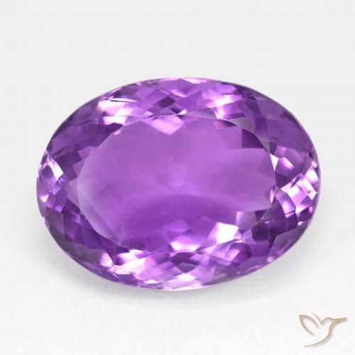 15.41ct Natural Violeta intenso Amatista, Ovalada, VS