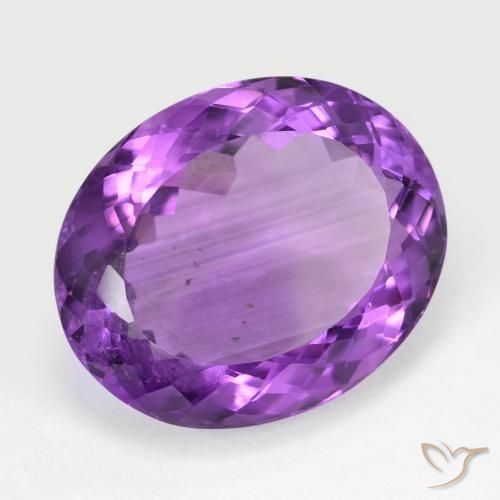 Amatista Violeta vívido natural de 19.27 ct, Ovalada, VS