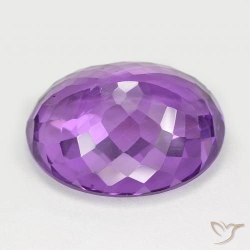 Amatista Violeta vívido natural de 19.27 ct, Ovalada, VS