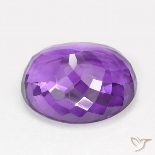 Amatista Violeta oscuro natural de 13.38 ct, Ovalada, VVS-VS