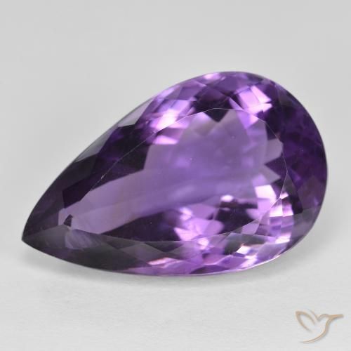 15.65ct Natural Violeta oscuro Amatista, En forma de pera, VS
