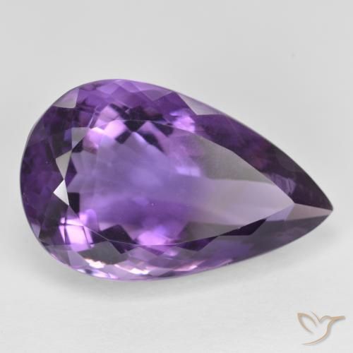 Amatista Violeta oscuro natural de 15.65 ct, En forma de pera, VS