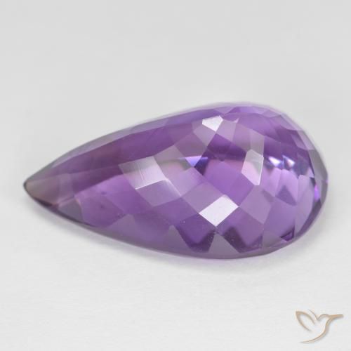 Amatista Violeta oscuro natural de 15.65 ct, En forma de pera, VS