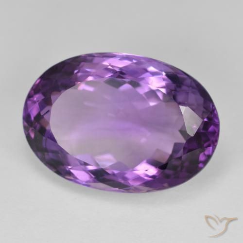 Amatista Violeta intenso natural de 14.30 ct, Ovalada, VS