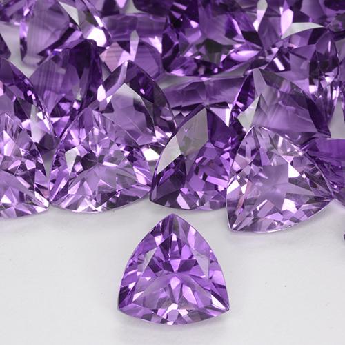 Amatista violeta rosáceo oscuro natural de 2,12 ct, trillón, VVS-VS